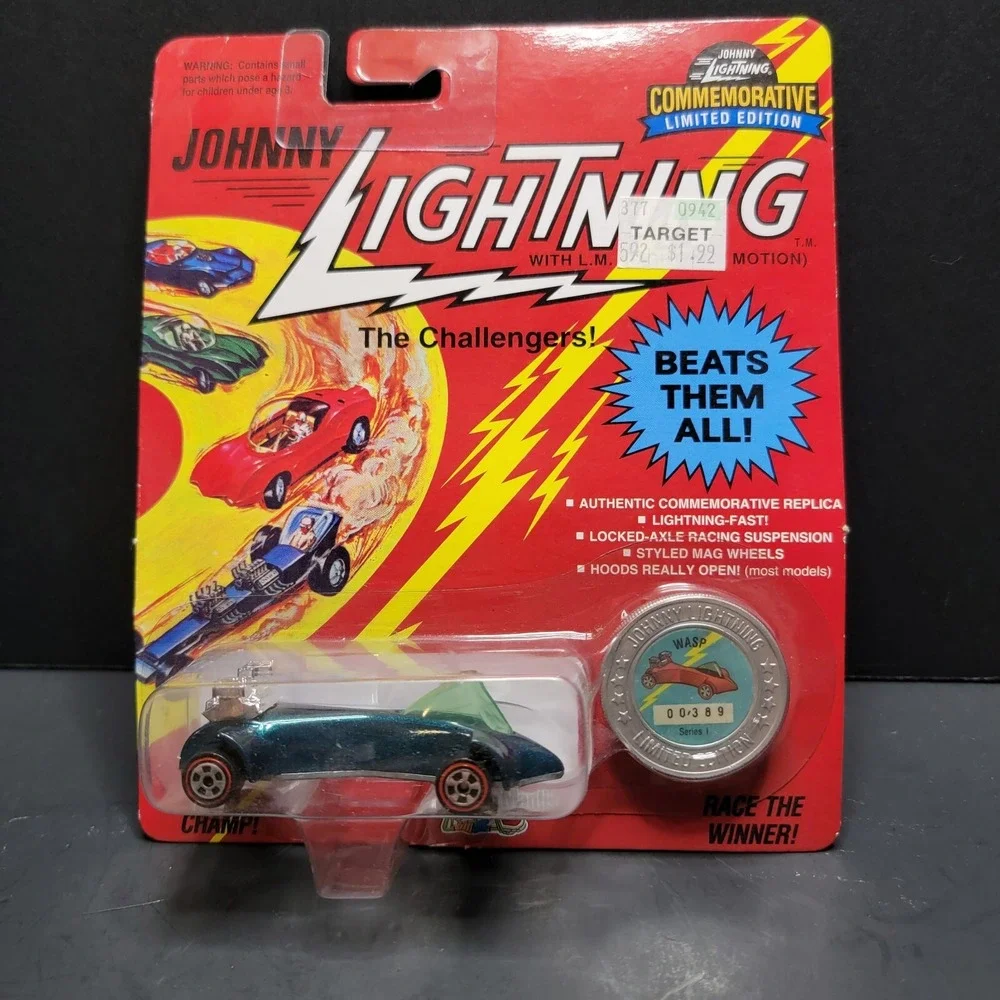 1993  Johnny Lightning Wasp Glitter Green Commemorative Challenger Redline